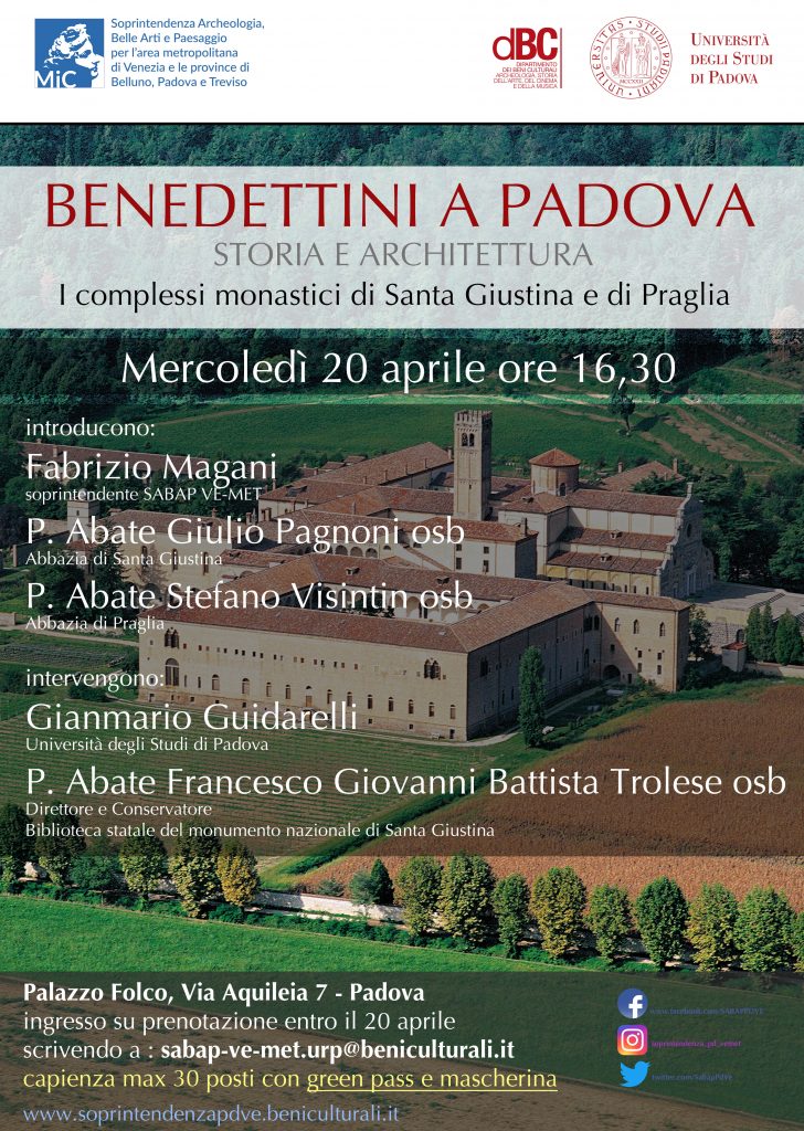 Benedettini a Padova: storia e architettura. Un incontro in Soprintendenza per scoprire i complessi monastici di Santa Giustina e di Praglia