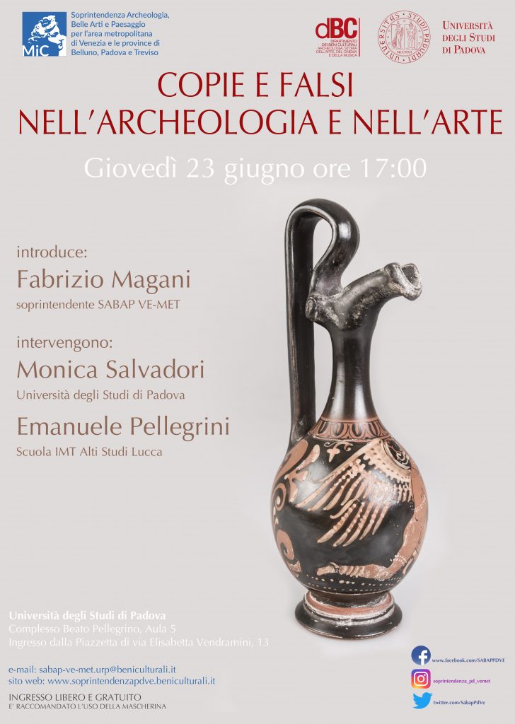 “Copie e falsi nell’archeologia e nell’arte” è il tema del prossimo appuntamento promosso da Soprintendenza e Università per il ciclo “Tutta Padova ne parla”