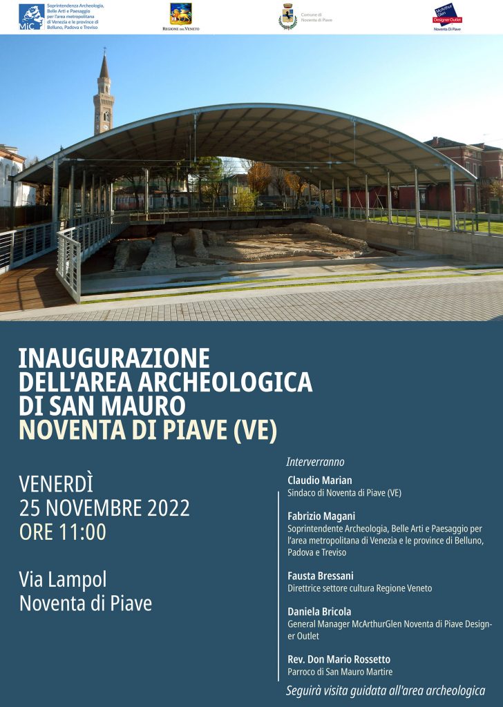 25 novembre | Inaugurazione dell’area archeologica di San Mauro – Noventa di Piave (VE)