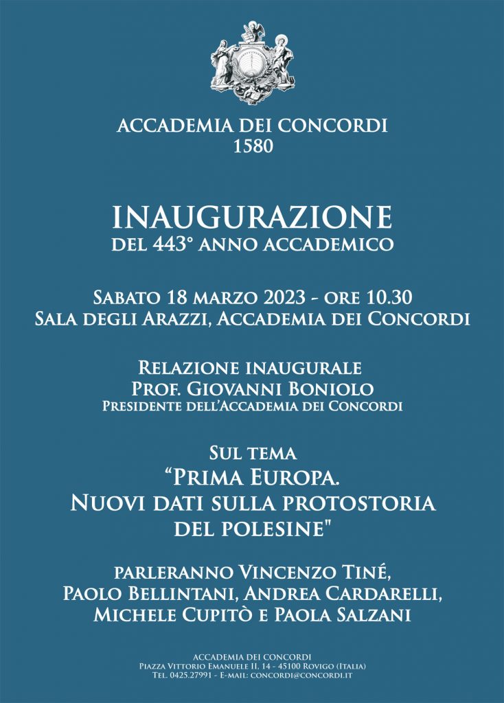 Il Soprintendente, dott. Tiné, interviene all’inaugurazione del 443° anno accademico dell’Accademia dei Concordi di Rovigo