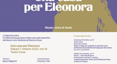 Si inaugura la nuova sala espositiva dedicata ad Eleonora Duse del Museo civico di Asolo, frutto di un progetto tra il Comune e la Soprintendenza