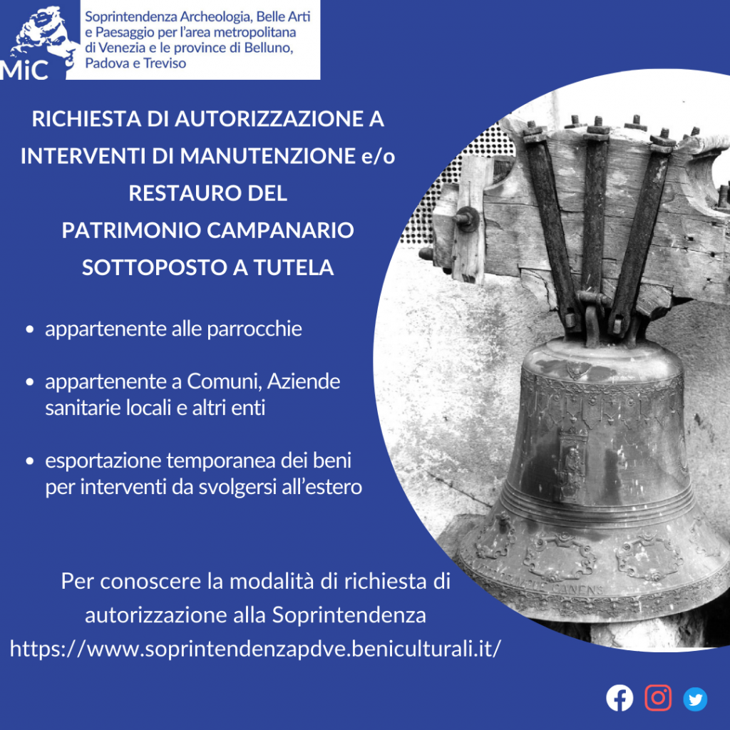 Vademecum per la richiesta di autorizzazione a interventi di manutenzione e/o restauro del patrimonio campanario sottoposto a tutela