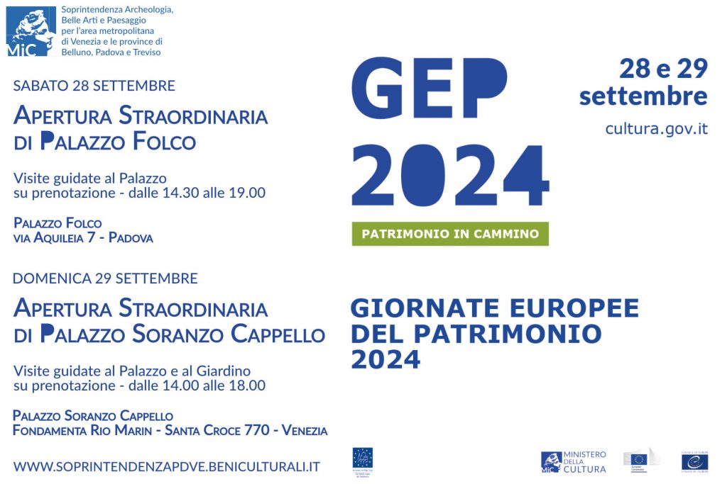 Giornate Europee del Patrimonio 2024: 28 e 29 settembre, aperture straordinarie e visite guidate gratuite