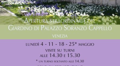 Visite guidate al giardino di Palazzo Soranzo Cappello a Venezia nel mese di maggio