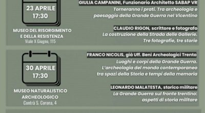 La Soprintendenza presenta al Museo Naturalistico Archeologico di Vicenza la conferenza “Padova ‘capitale al fronte’. Archeologia della Grande Guerra a Vigonza e a Vigodarzere dopo Caporetto”