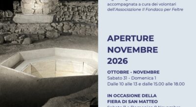 Apertura al pubblico dell’area archeologica di Feltre: visite accompagnate a fine di ottobre e nel mese di novembre
